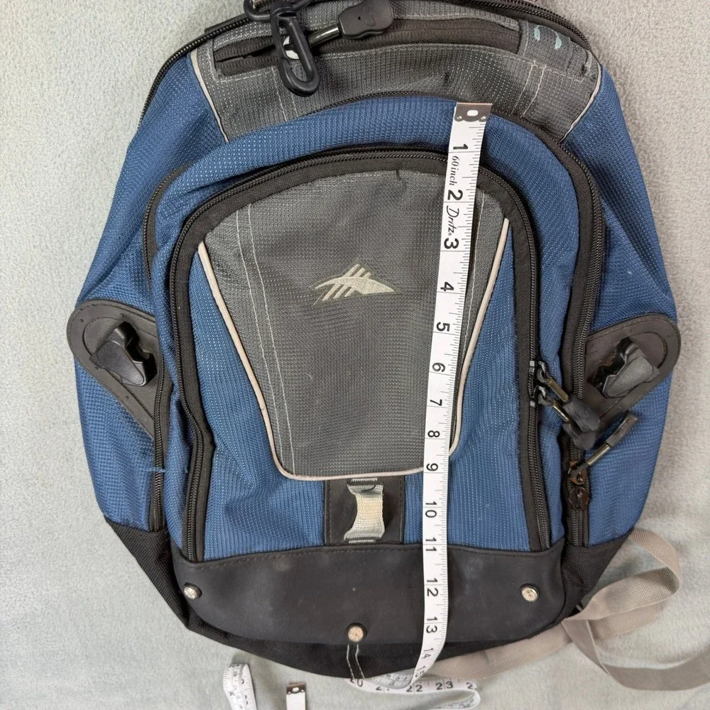 High Sierra Backpack Blue Black Multi Compartment School Hiking Daypack Bag